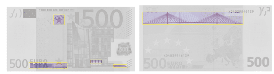 Микробуквы на банкноте €500